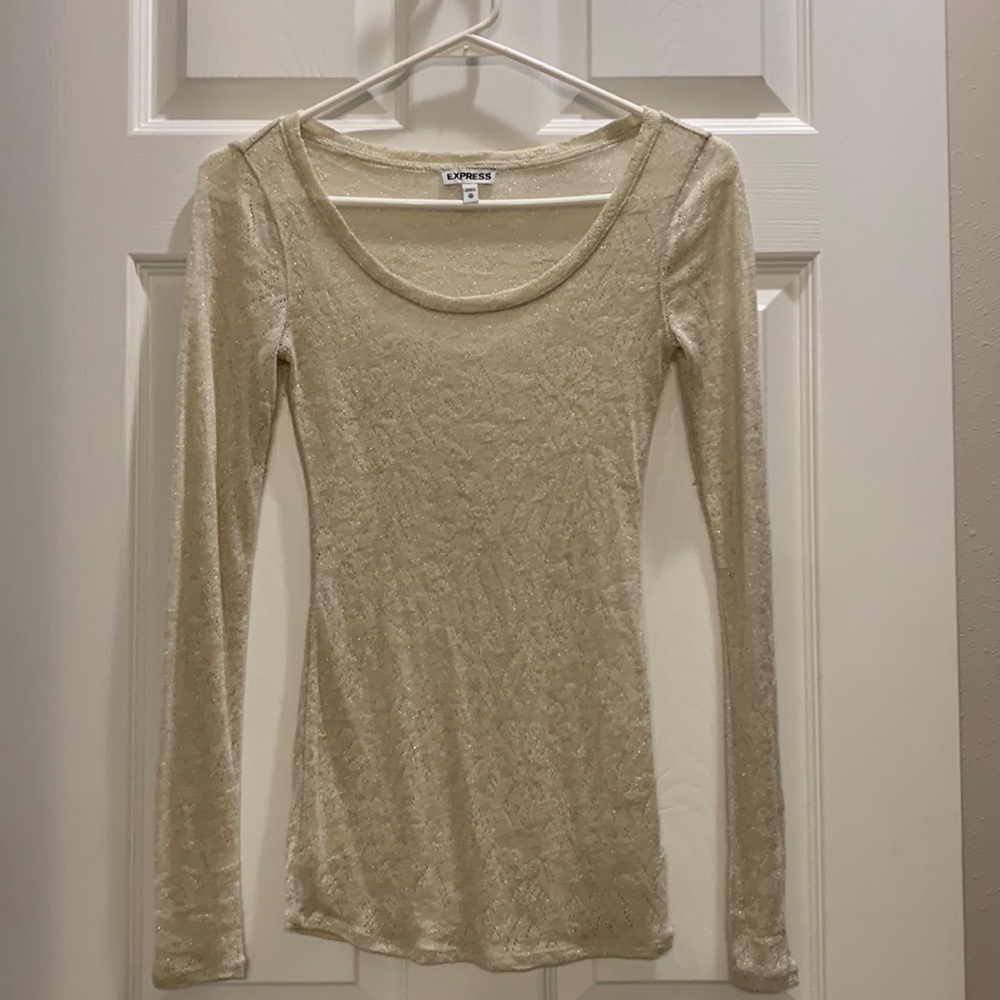 Express size XS goldtone long sleeve top
